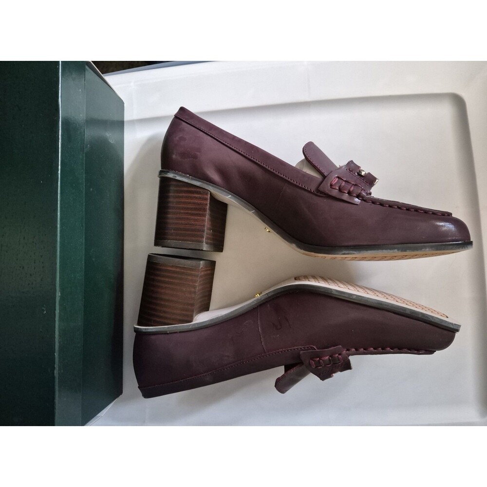 VINTAGE RARE NWT Ralph Lauren Red Leather Heels Pumps / Oxfords Size US 9B - Picture 4 of 7